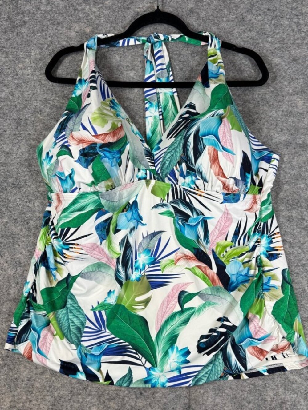 La Blanca Tropical Tankini Top Floral Halter Swim Plus 20W Summer Chic Vacation - Picture 3 of 13